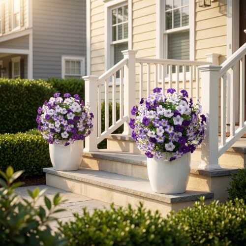 2 Pack Artificial Morning Glory Flowers for Outdoor Decor - Image 2