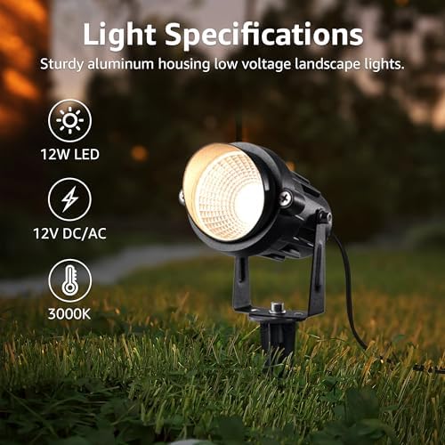 SUNVIE Low Voltage Landscape Lights with 300W Transformer, 12PCS - Image 2