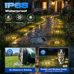 Peasur Solar Ground Lights Outdoor Anti-Rust Disk Lights, 16pack Warm White - Image 4