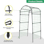 Garden Arch Cucumber Trellis for Climbing Plants 6.7ft Black - Image 5