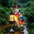 Solar Gnome Garden Statue with Mushroom Lights for Outdoor, Waterproof Garden Gnomes Decor for Yard Lawn Balcony, Cute Gnome Figurine Lights for Patio Decor, Ideal Gift for Garden Lovers & Homeowners by O-FarFarm