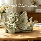 Garden Angel with Bird Statue, Resin Fairy Outdoor Memorial Decor - Image 3