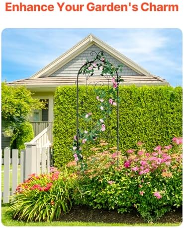 VEVOR 60 x 15 in, Rustproof Metal Garden Flower Trellis, Outdoor Climbing Rose & Cucumber Support, Decorative Tall Clematis Trellis for Courtyards & Lawns - Image 3