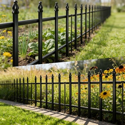 Thealyn 12" H x 16" W Decorative Metal Garden Border Fence, 5 Panels 6.6 Ft - Image 4