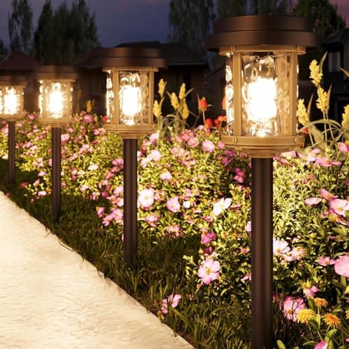 XMCOSY+ Solar Pathway Lights Outdoor, 6-Pack Solar Powered Garden Lights by XMcosy