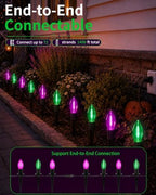 Halloween Pathway Lights with 10 Green and Purple C9 LED Stakes - Image 3