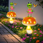 ostritec Solar Garden Lights Outdoor, Frog Mushroom Stake Light, Waterproof - Image 2