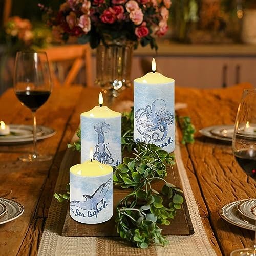 Cozeyat Flameless Bullet Floating Candles with Remote Blue Sea Travel Design Electric Candles Home Decoration 4/6H Timer Dancing Flames Waterproof Tea Lights Candles 3Packs - Image 4