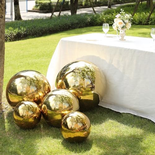 Balsa Circle 22 in Gold Stainless Steel Globe Gazing Reflective Mirror Balls Outdoor Garden Decor Centerpieces Wedding Party Events Reception Home Decorations Modern Ornaments Landscaping Accents - Image 7