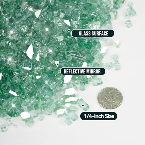 Skyflame 10LB Fire Pit Glass, 1/4-Inch Light Green Tempered Fireglass - Image 3