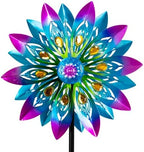 13"Metal Peacock Wind Spinner Outdoor with Stake for Outdoor Decor by VEWOSTAR