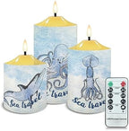 Cozeyat Flameless Bullet Floating Candles with Remote Blue Sea Travel Design Electric Candles Home Decoration 4/6H Timer Dancing Flames Waterproof Tea Lights Candles 3Packs by Cozeyat