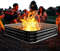 Height 11.5 Inch, Square Galvanized Steel Fire Pit for Outside, Heavy Duty Steel Fire Pit In-Ground for Backyard, Camping, Bonfire, Flower Raised Garden Bed for Garden (4X4X1 FT) by JAUZVIL