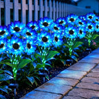 Solar Lights Outdoor, Gifts for Women Mom Grandma Friends, 4 Pack 24 Solar Blue Sunflower Lights, Solar Flower Lights Waterproof, Outside Sunflower Decor Lights for Landscape Yard Patio Lawn Pathway by yulloyello