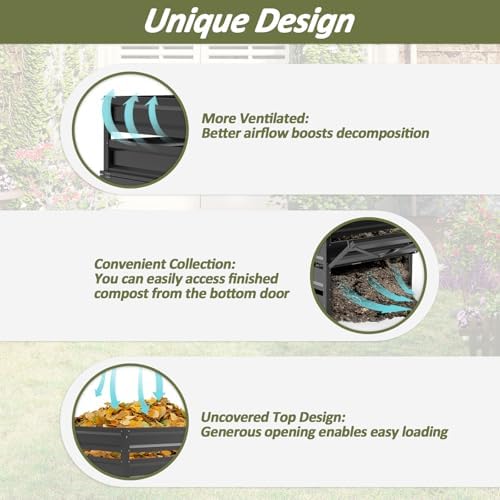 Compost Bin Outdoor -170 Gallon Metal Mesh Rust-Proof Coating Composter - Image 4