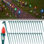Suzile 50 Pcs Christmas Plastic Light Stakes 15'' Tall Xmas Yard Stakes by Suzile