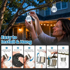 SOLPEX Hanging Solar Lights for Outside Garden Solar Hanging Lanterns 12 Pc - Image 3