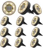 Joomer 12 Pack 3.4inch Solar Ground Lights Outdoor Waterproof, Warm White by Joomer