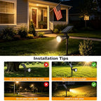 6Pack Solar Lights Outdoor IP65 Waterproof Landscape Spotlights 3000K - Image 5