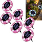2026 Upgraded Solar Outdoor Mosaic Disk Lights, Mosaic Solar Disk Light, Outdoor Waterproof Mosaic Solar Ground Lights, for Walkway, Patio & Lawn, Decorative Driveway Lamps (Purple*6) by Unknown