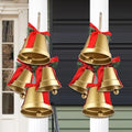 MorningRo 8 Pcs 8+6.5in Gold Giant Bells Extra Large Christmas Bells for Outside Decor for Xmas Tree Doors Firepalces Unique for Large Xmas Bell Ornaments Garland Indoor Outdoor by MorningRo