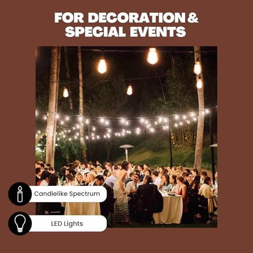 NorbSTRING 50FT LED String Lights – Plug-in Outdoor Weatherproof Lights, Cozy Candle-Like Warm White Glow, Shatterproof Commercial-Grade Bulbs for Patio, Backyard, Deck & Events, Energy-Efficient - Image 4