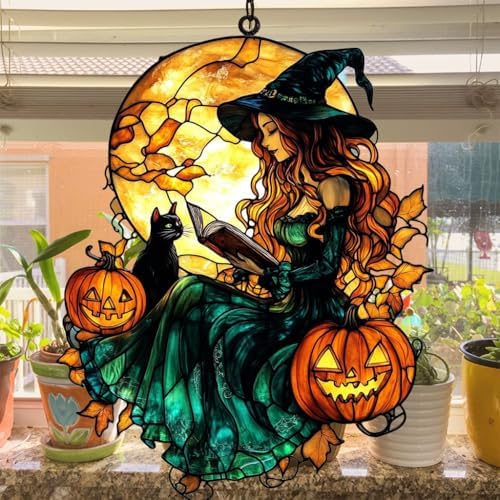 Funny Witch Spell Black Cat Jack Acrylic Suncatcher - Image 4