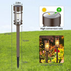 ILANCK Solar Pathway Lights Outdoor Solar Lights 8 Pack Metal & Glass Design - Waterproof Auto On/Off Bright Long-Lasting Garden Landscape Lighting Walkway Driveway - Image 5