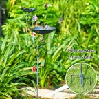 Free Standing Bird Baths for Outdoors, 58" H Decorative Bird Bath Feeder Combo with Metal Stake, Upgraded 5 Spikes Detachable Antique Birdbaths for Garden Patio Yard Lawn (Dragonfly) - Image 6