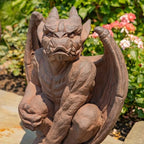 Zaer Ltd. Set of 2 Gothic Gargoyle Garden Statues, 28.4 Inch Tall Outdoor Sculptures (Antique Rust) - Image 2