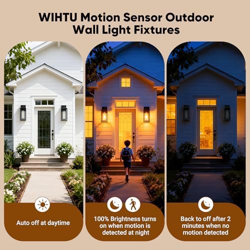 15.78'' Motion Sensor Water Ripple Porch Light,Outdoor Wall Sconce Light - Image 2