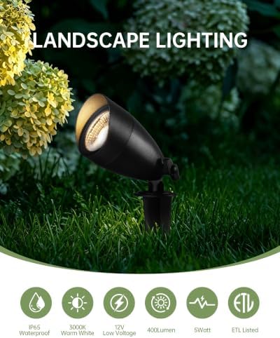 LITFIT 4Pack Low Voltage Landscape Spotlight,12v Outdoor Uplight Waterproof - Image 2