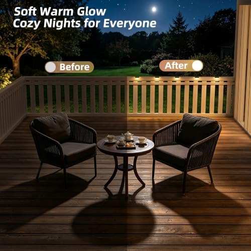 VOLISUN 12 Pack Solar Deck Lights Outdoor, Warm White LED Solar Step Lights for Outside, Waterproof Fence Light for Patio, Deck, Stairs, Yard, Pool and Porch (Black) - Image 5