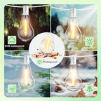 Outdoor String Lights 100 Feet LED Patio Lights 53 Plastic Edison Bulbs (3 Spare), Waterproof Connectable Hanging Light for Backyard Porch Balcony Party Decor, White - Image 4