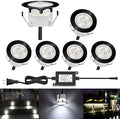Deck Lights Outdoor Waterproof Low Voltage Lighting Kit Stainless Steel 1W Outdoor Yard Garden Decoration Lamps Landscape Pathway Patio Step Stairs Black Border(6pcs,Cool White) by QACALEDOutdoorRecessedDeckLightingKits