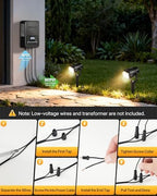 6W 700LM Low Voltage Landscape Lighting, 12V AC/DC 3000K Warm White LED Low Voltage Landscape Lights, IP65 Waterproof Outdoor Spotlights with Connectors for Garden Tree Yard 10Pack W01SLP1006 - Image 4