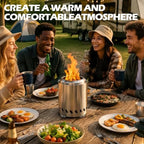 Tabletop Fire Pit, VivaGarden Smokeless Firepit Outdoor & Patio, Safe Burning Portable Mini Table Top Firepit with Carry Bag (Silver, 9.7H x 7.1D) - Image 5