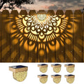 6 Pack Solar Fence Lights Outdoor Wall Lights Gold Plastic Solar Powered Deck Step Stair Lights Mandala Theme Waterproof Fence Solar Light for Garden Post Patio Backyard Yard Decor by EKQ