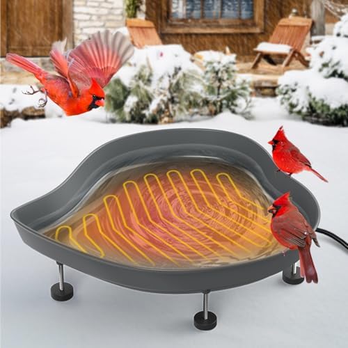 Heated Bird Baths for Outdoors, 60W Thermostatic Winter Birdbath - Gray by LawnVigor