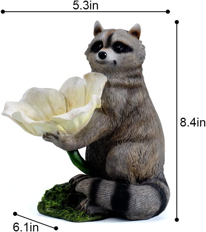 Raccoon Garden Decor Funny Statue Bird Feeder Decorations Outdoor Sculpture - Image 6
