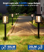 XMCOSY+ Solar Pathway Lights Outdoor, 6 Pack Solar Powered Garden Lights - Image 3
