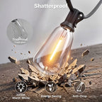 Ollny 155FT Outdoor String Lights, Shatterproof Connectable Patio Lights with 60 ST38 Edison LED Bulbs, 2200K Warm White Waterproof String Lights for Outside Backyard, Gazebo, Porch, Balcony, Bistro - Image 3