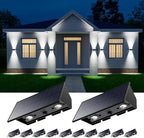12 Pack Cool White Solar Up and Down Fence Wall LED Lights Outdoor by Roopure