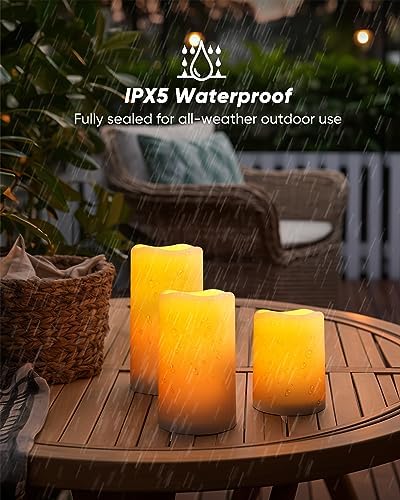 Homemory Solar Candles Outdoor Waterproof, Dusk to Dawn Sensor, 3"x4"5" 6" - Image 5