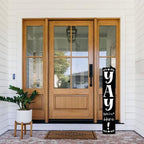 FemiaD 4Pcs Yay You're Here Porch Sign Funny Welcome Sign for Front Door 8x63inch Standing Rustic Farmhouse Porch Signs Vertical Hanging Decorations for Front Door Outside Home Yard Decor - Image 3