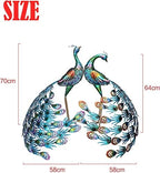Ujicde 22.8Inch Peacock Statue Garden Ornaments Outdoor, Large Standing Metal Peacock Garden Sculpture, Garden Bird Art Decor for Yard Porch Patio (Color : 2pcs) - Image 2