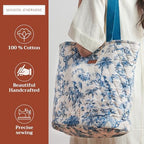 Maison d' Hermine Shopping Bags Cotton Quilted Tote Bag with Zipper Pockets - Image 4