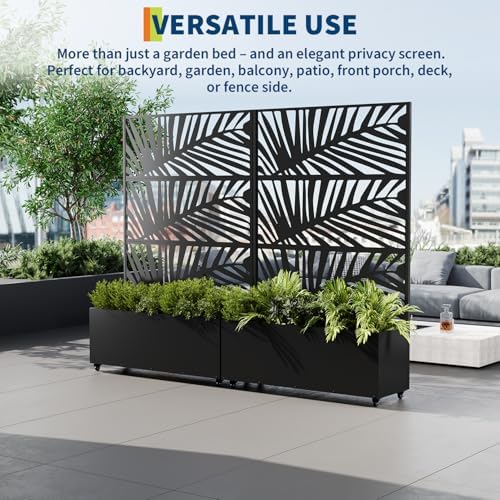 Garvee 71"x47"x16" Metal Planter Box with Trellis for Climbing Plants Vines - Image 2