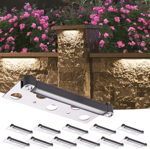 LED Hardscape Light 7 Inch 1.5W Deck Step Paver Wall Garden Pathway Lamp, Warm White 2700K, 12V Low Voltage AC/DC, Outdoor IP65 Waterproof 10 Pack by JOMITOP