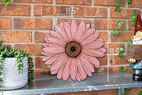 Magnolia Garden 12-Inch Sculpted Pink Daisy Decorative Stepping Stone – 3D Floral Resin Garden Walkway Tile – Elegant Blush Flower Outdoor Accent - Image 2